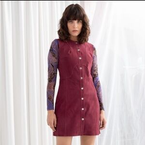& Other Stories Suede Mini Dress